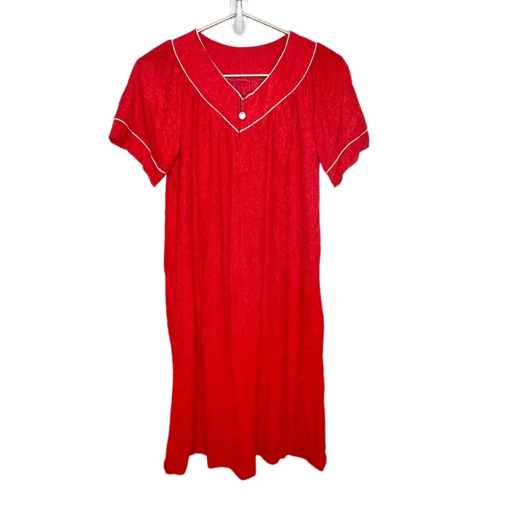 Vintage Headstock New With Tags Red Terry Cloth Nightgown Dress